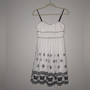 Trixxi Vintage Y2K Womens White Floral Butterfly Babydoll HOCO A-line Dress M